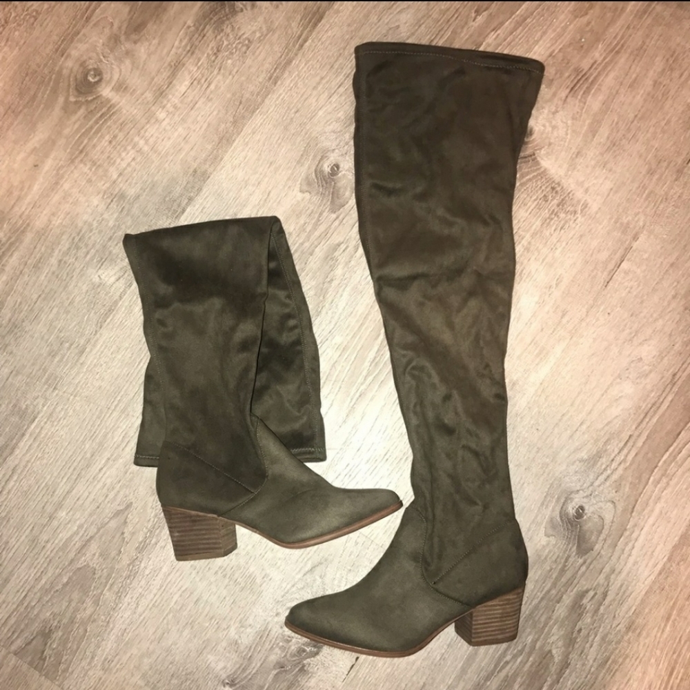 Tall Olive Green Boots